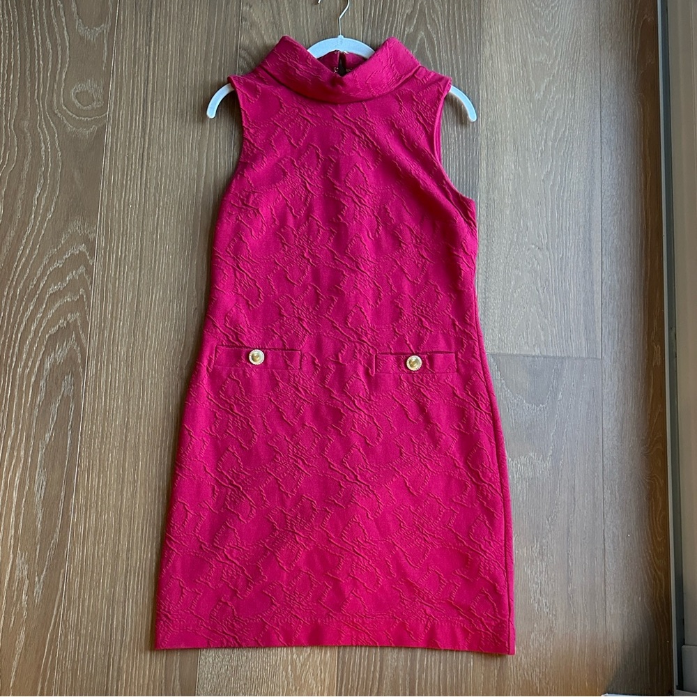 Lilly Pulitzer Sleeveless red-Pink Dress with Button Accents